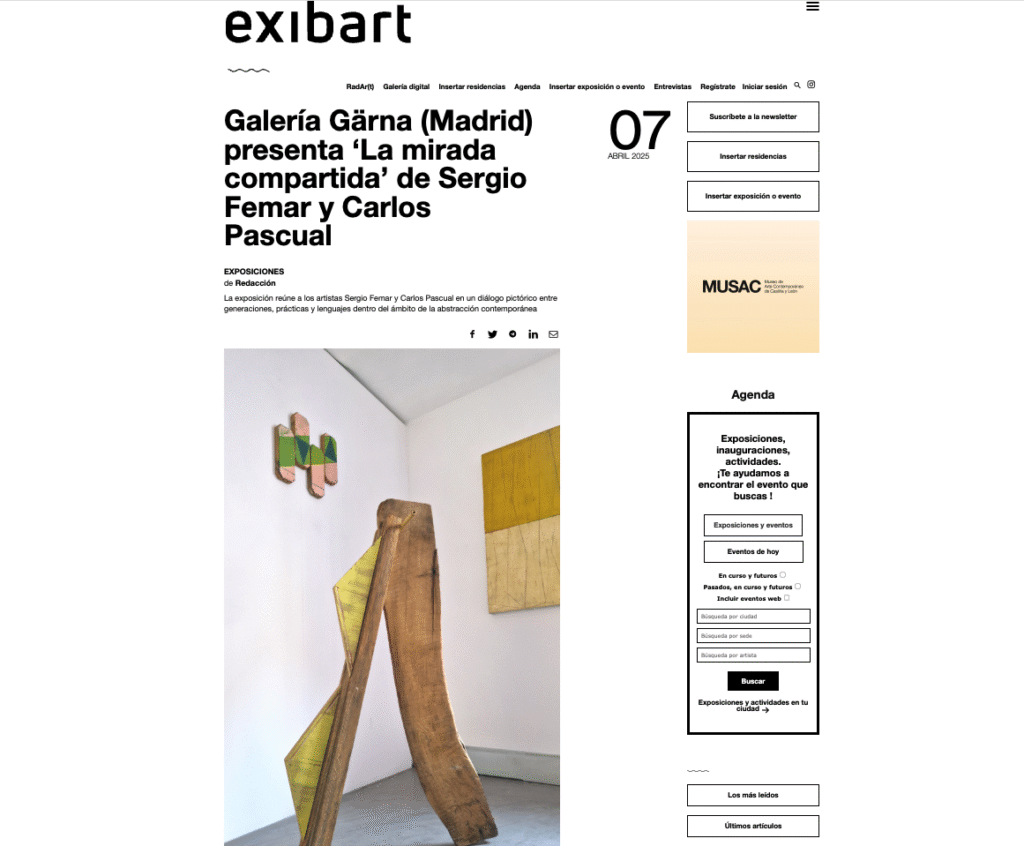 Exibart_Sergio_Femar_La_Mirada_Compartida_2025 Sergio Femar - La Mirada Compartida - Exibart - Press